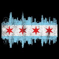Chicago City Skyline Flag Vintage Chicago City Backpack