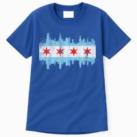 Chicago City Skyline Flag Vintage Chicago City Tall T-Shirt