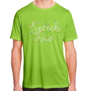 Cute Christmas Speech Crew Teacher Xmas Light Festive SLP Adult ChromaSoft Performance T-Shirt