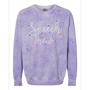 Cute Christmas Speech Crew Teacher Xmas Light Festive SLP Colorblast Crewneck Sweatshirt