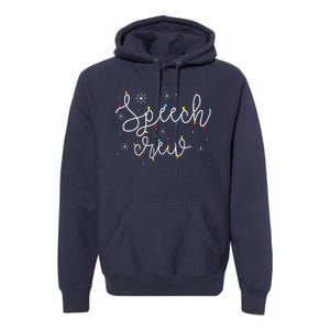 Cute Christmas Speech Crew Teacher Xmas Light Festive SLP Premium Hoodie