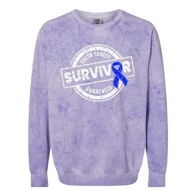 Colon Cancer Survivor Colon Cancer Awareness Month Colorblast Crewneck Sweatshirt