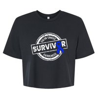 Colon Cancer Survivor Colon Cancer Awareness Month Bella+Canvas Jersey Crop Tee