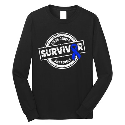 Colon Cancer Survivor Colon Cancer Awareness Month Long Sleeve Shirt