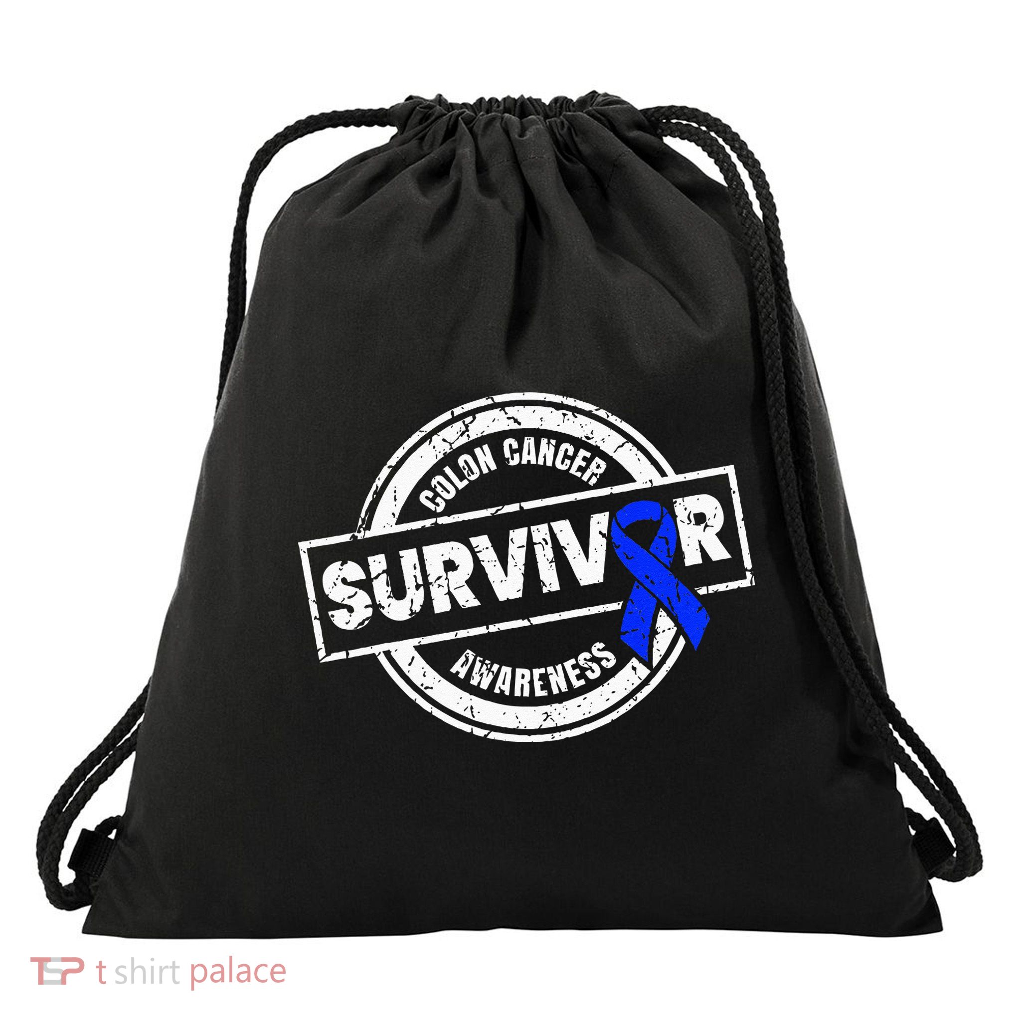 Colon Cancer Survivor Colon Cancer Awareness Month Drawstring Bag