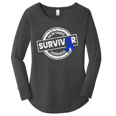 Colon Cancer Survivor Colon Cancer Awareness Month Women's Perfect Tri Tunic Long Sleeve Shirt