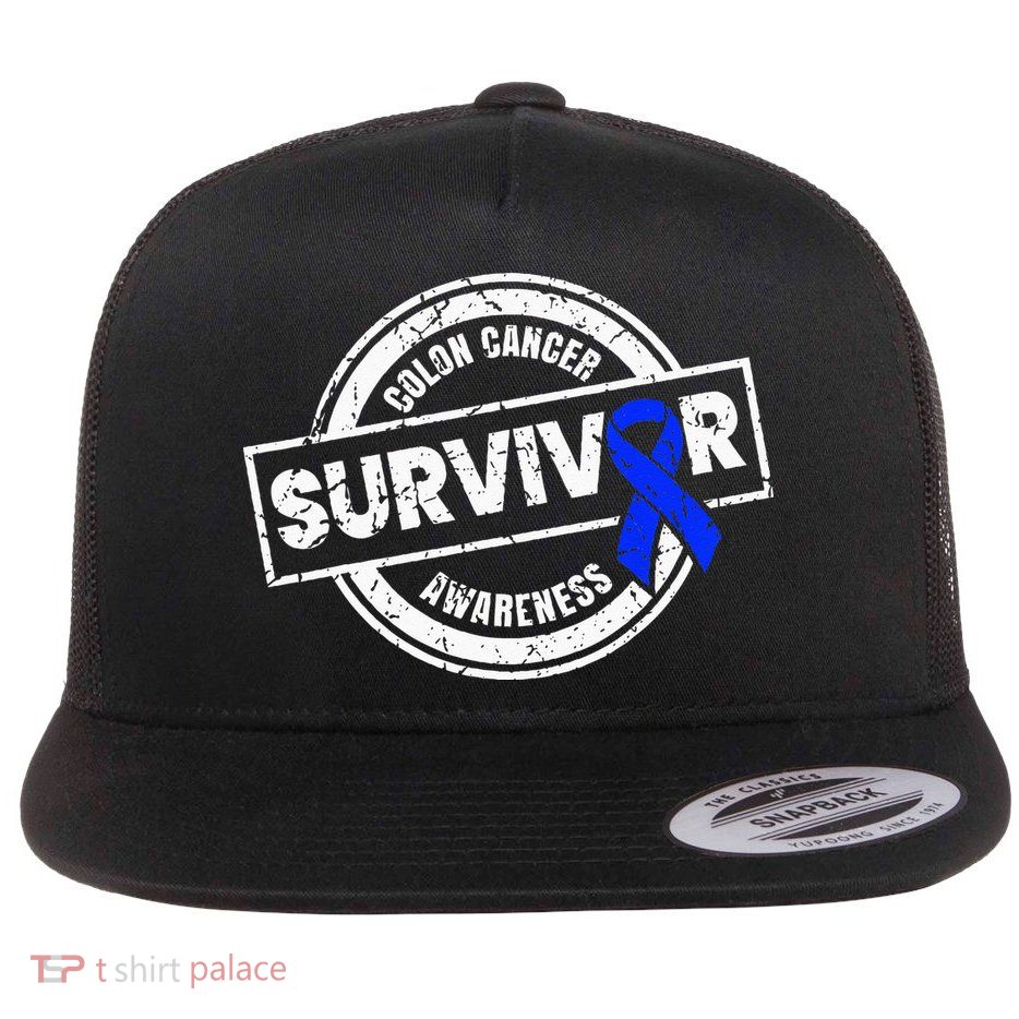 Colon Cancer Survivor Colon Cancer Awareness Month Flatbill Hat
