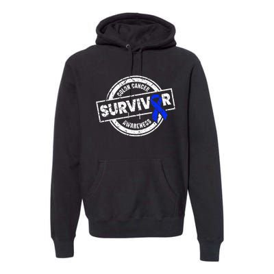 Colon Cancer Survivor Colon Cancer Awareness Month Premium Hoodie