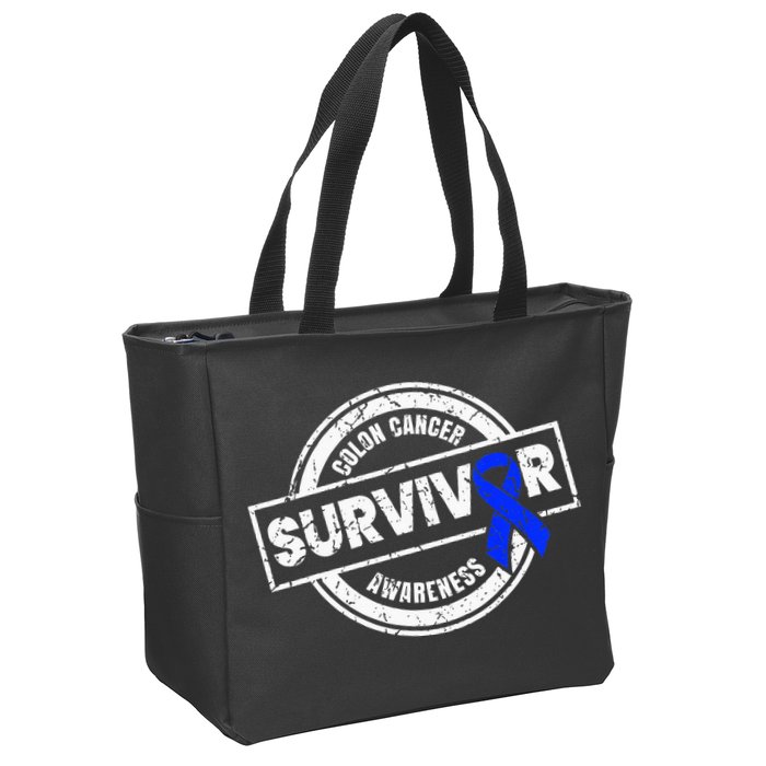 Colon Cancer Survivor Colon Cancer Awareness Month Zip Tote Bag