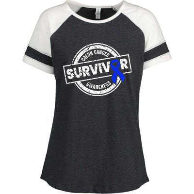 Colon Cancer Survivor Colon Cancer Awareness Month Enza Ladies Jersey Colorblock Tee