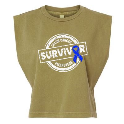 Colon Cancer Survivor Colon Cancer Awareness Month Garment-Dyed Women's Muscle Tee