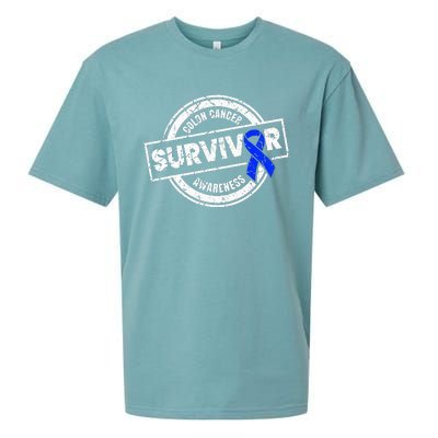 Colon Cancer Survivor Colon Cancer Awareness Month Sueded Cloud Jersey T-Shirt