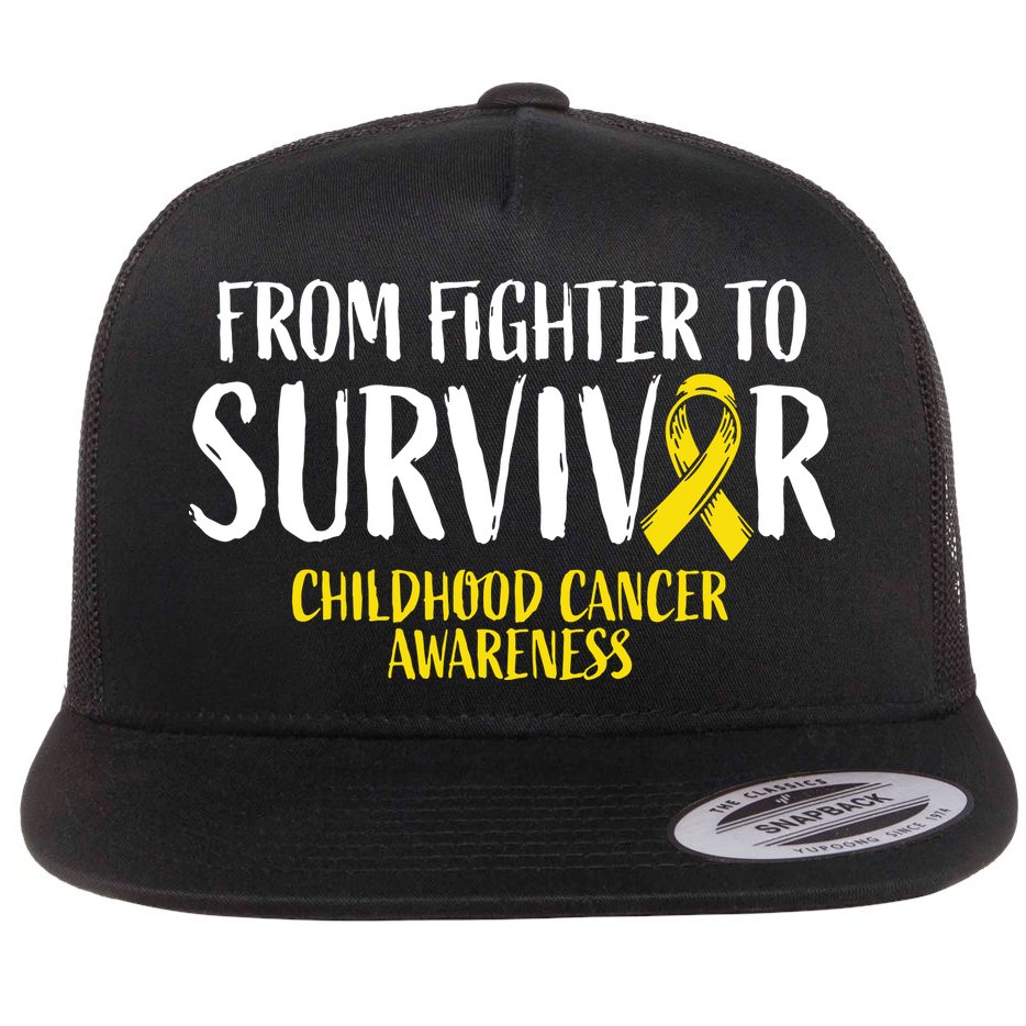 Childhood Cance Survivor Childhood Cancer Awareness Flat Bill Trucker Hat