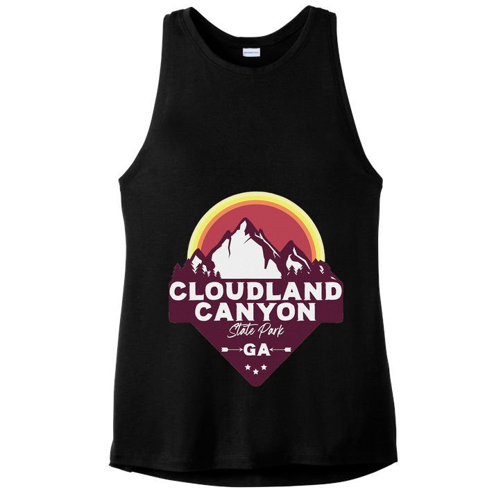 Cloudland Canyon State Park Georgia Ga Blue Ridge Mountains Ladies PosiCharge Tri-Blend Wicking Tank