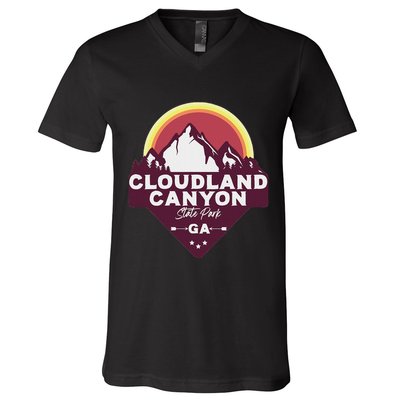 Cloudland Canyon State Park Georgia Ga Blue Ridge Mountains V-Neck T-Shirt