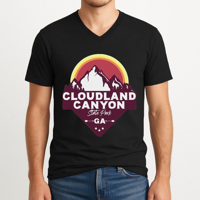 Cloudland Canyon State Park Georgia Ga Blue Ridge Mountains V-Neck T-Shirt