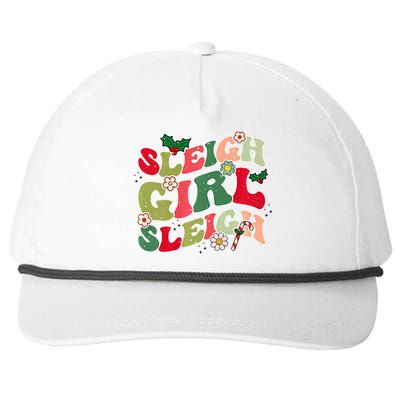 Cute Christmas Sleigh  Sleigh Retro Holiday Design Snapback Five-Panel Rope Hat