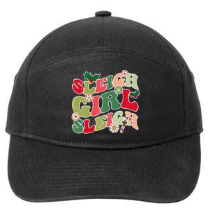 Cute Christmas Sleigh  Sleigh Retro Holiday Design 7-Panel Snapback Hat