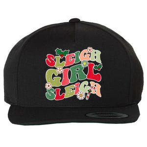 Cute Christmas Sleigh  Sleigh Retro Holiday Design Wool Snapback Cap