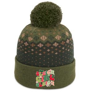 Cute Christmas Sleigh  Sleigh Retro Holiday Design The Baniff Cuffed Pom Beanie