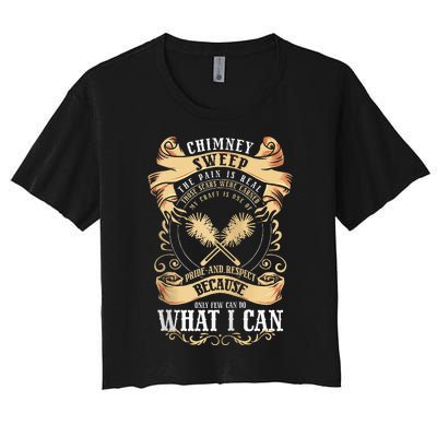 Chimney Cleaner Sweeper Professional Chimney Sweep Women's Crop Top Tee