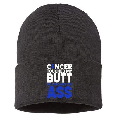 Colon Cancer Survivor Awareness Funny Sustainable Knit Beanie