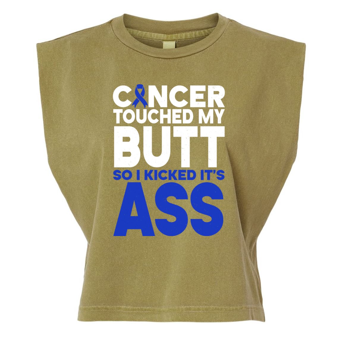 Colon Cancer Survivor Awareness Funny Garment-Dyed Women's Muscle Tee