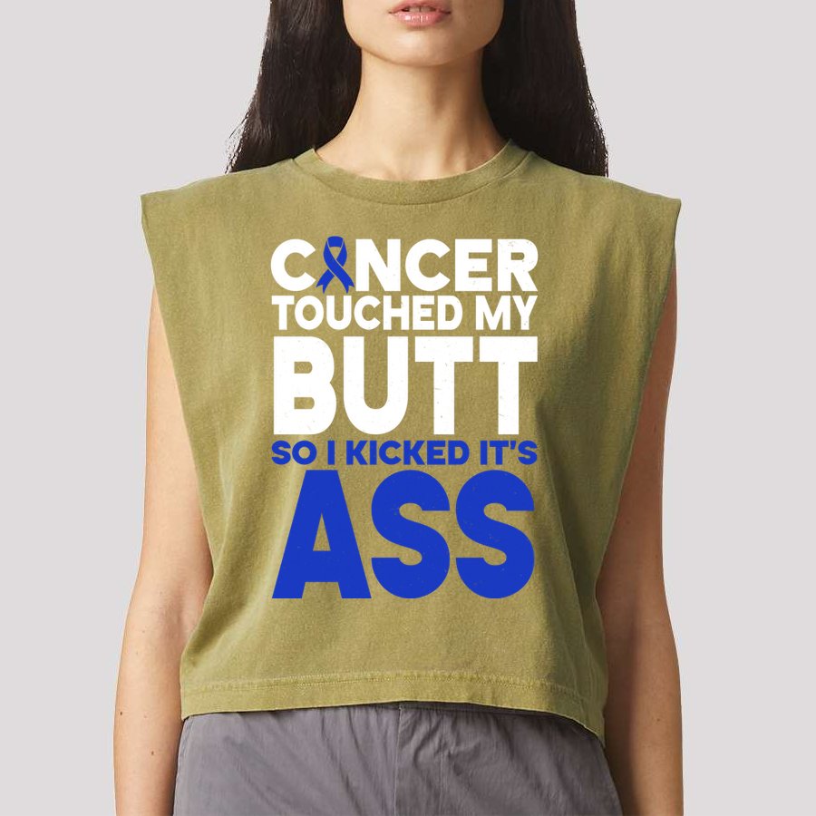 Colon Cancer Survivor Awareness Funny Garment-Dyed Women's Muscle Tee