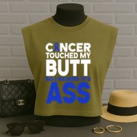 Colon Cancer Survivor Awareness Funny Garment-Dyed Women's Muscle Tee