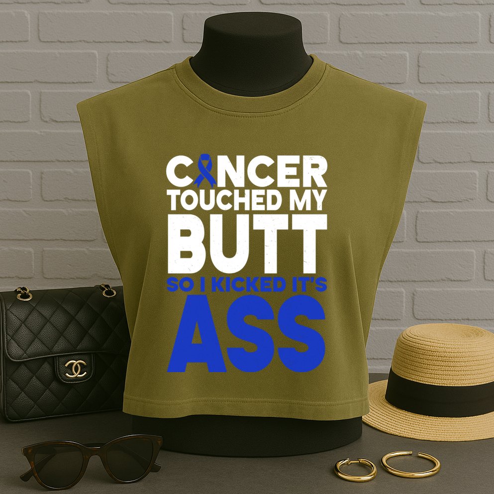 Colon Cancer Survivor Awareness Funny Garment-Dyed Women's Muscle Tee