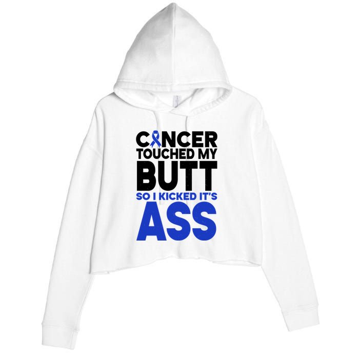 Colon Cancer Survivor Awareness Funny Crop Fleece Hoodie