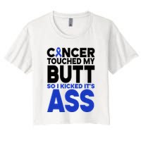 Colon Cancer Survivor Awareness Funny Women's Crop Top Tee