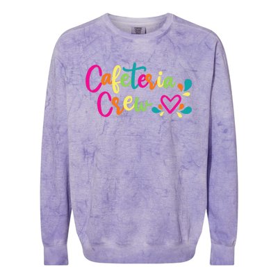 Cafeteria Crew School Lunch Lady Worker Squad With Heart Colorblast Crewneck Sweatshirt