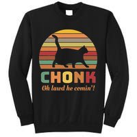Chonk Cat Scale Meme Retro Oh Lawd He Comin Memes Sweatshirt