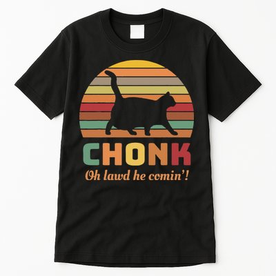 Chonk Cat Scale Meme Retro Oh Lawd He Comin Memes Tall T-Shirt