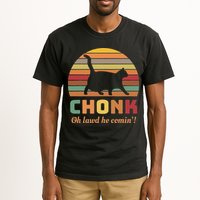 Chonk Cat Scale Meme Retro Oh Lawd He Comin Memes Tall T-Shirt
