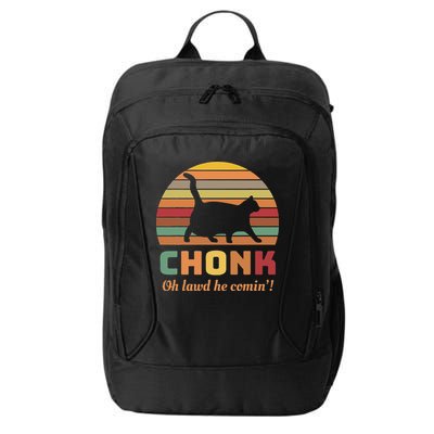 Chonk Cat Scale Meme Retro Oh Lawd He Comin Memes City Backpack