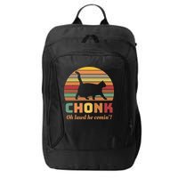 Chonk Cat Scale Meme Retro Oh Lawd He Comin Memes City Backpack