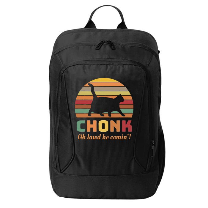 Chonk Cat Scale Meme Retro Oh Lawd He Comin Memes City Backpack
