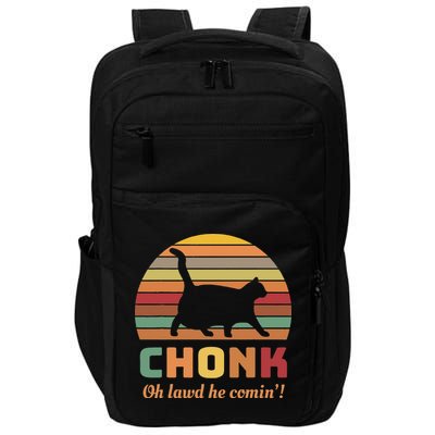 Chonk Cat Scale Meme Retro Oh Lawd He Comin Memes Impact Tech Backpack