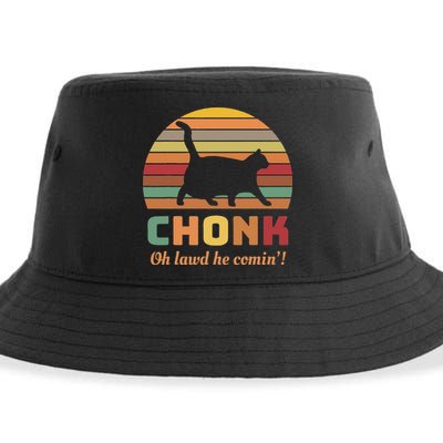 Chonk Cat Scale Meme Retro Oh Lawd He Comin Memes Sustainable Bucket Hat