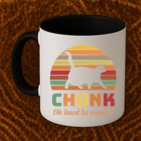 Chonk Cat Scale Meme Retro Oh Lawd He Comin Memes Mug