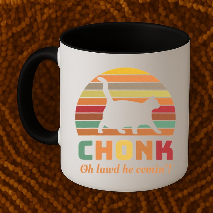 Chonk Cat Scale Meme Retro Oh Lawd He Comin Memes Mug
