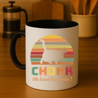 Chonk Cat Scale Meme Retro Oh Lawd He Comin Memes Mug
