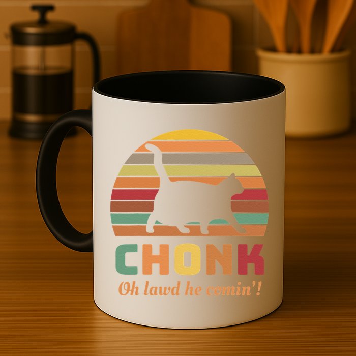 Chonk Cat Scale Meme Retro Oh Lawd He Comin Memes Mug