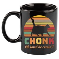 Chonk Cat Scale Meme Retro Oh Lawd He Comin Memes 11oz C Handle Ceramic Mug