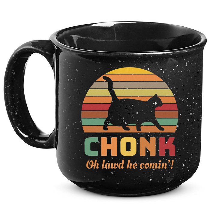 Chonk Cat Scale Meme Retro Oh Lawd He Comin Memes 15oz Campfire Ceramic Mug