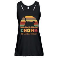 Chonk Cat Scale Meme Retro Oh Lawd He Comin Memes Ladies Essential Flowy Tank