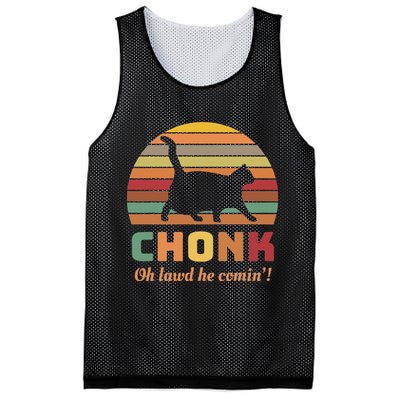 Chonk Cat Scale Meme Retro Oh Lawd He Comin Memes Mesh Reversible Basketball Jersey Tank