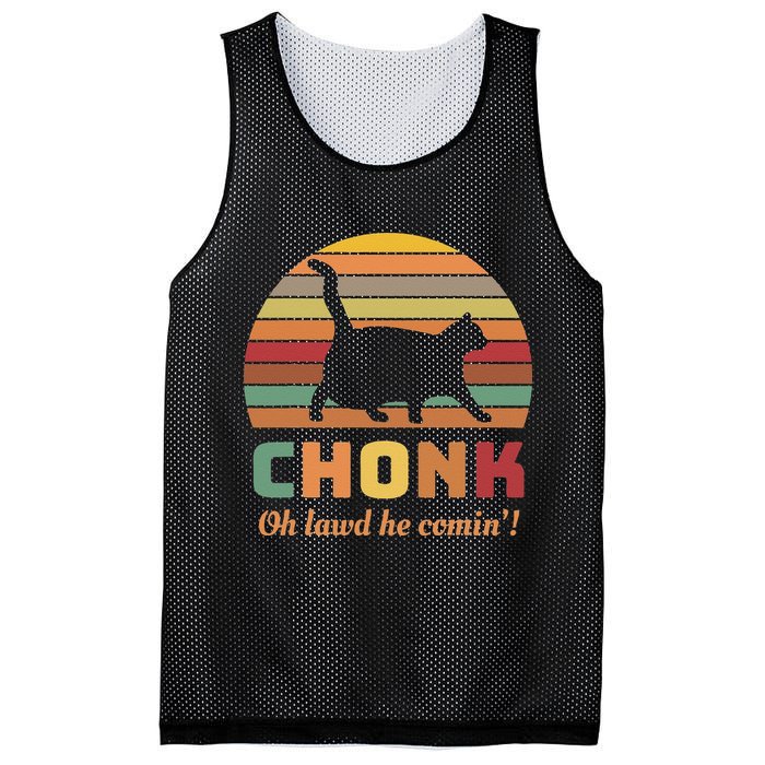 Chonk Cat Scale Meme Retro Oh Lawd He Comin Memes Mesh Reversible Basketball Jersey Tank